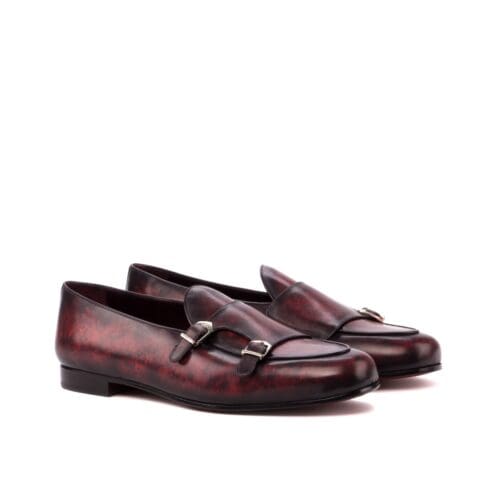Donkerrode double monk slippers