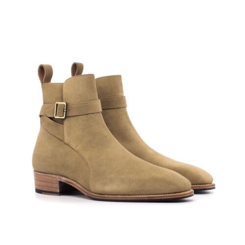 jodhpur in camel cuede met verhoogde hak
