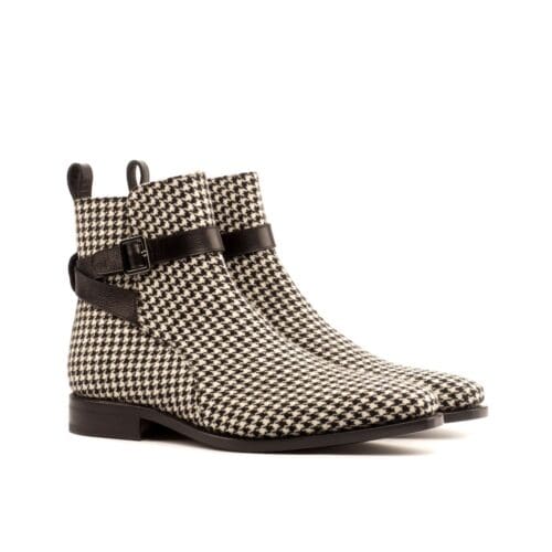 jodhpur in houndstooth black en white