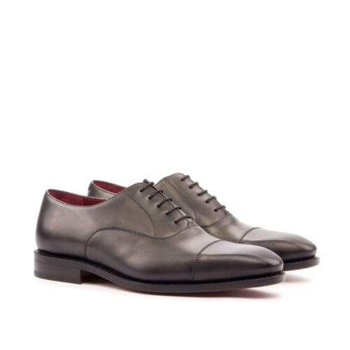 oxford toe cap in grijs kalfsleer