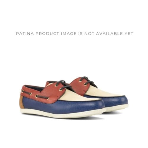 Bootschoen in rood wit en blauw full grain leer