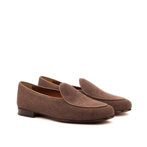 Belgian loafer in bruin linnen