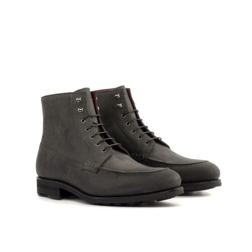 mocassin laars in grijs waxed suede