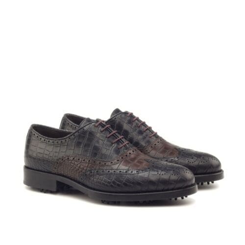 Croco kalfslederen golfschoenen