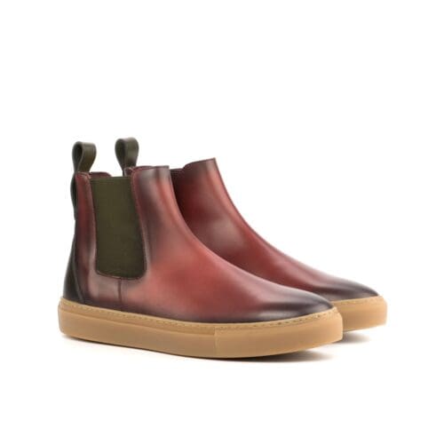 Chelsea sneaker in rood kalfsleer