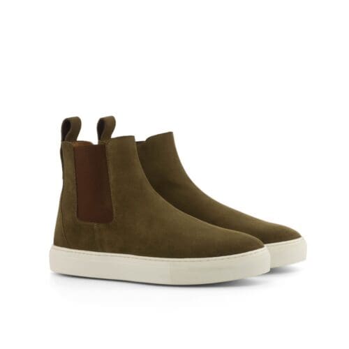 chelsea met cupzool in kaki suede