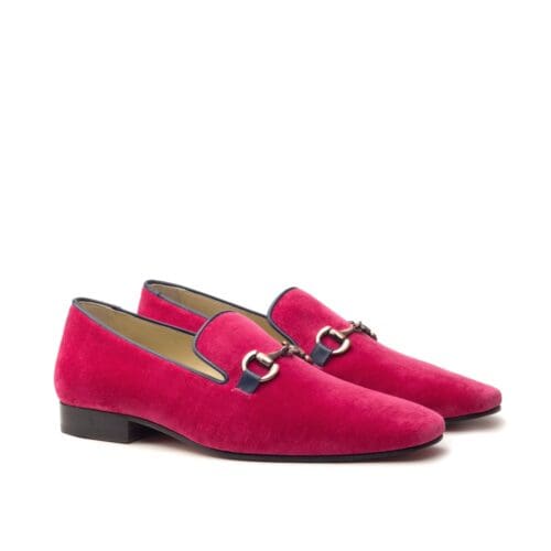 slipper in fuschis fluweel met bitje