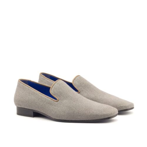 Slipper in grijs linnen
