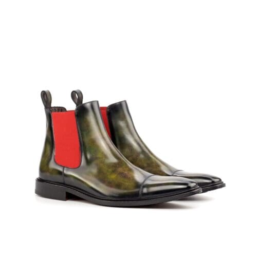 Chelsea classic groen patina met rood elastiek