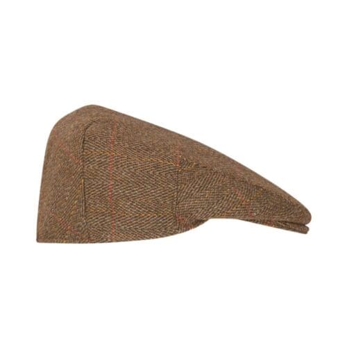 bruine flatcap zij aanzicht