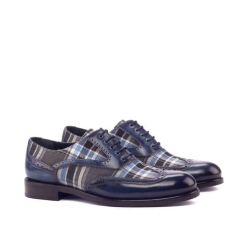 Blauw plaid full brogues damesschoenen