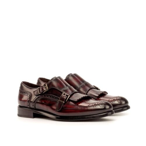 Prestonfield rode patina double monk damesschoen