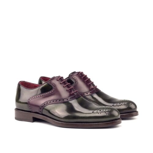 Buscot dames saddle veterschoenen met donkerrood