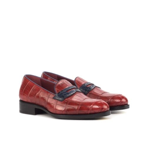 Loafer met masker in rood krokodillenleer