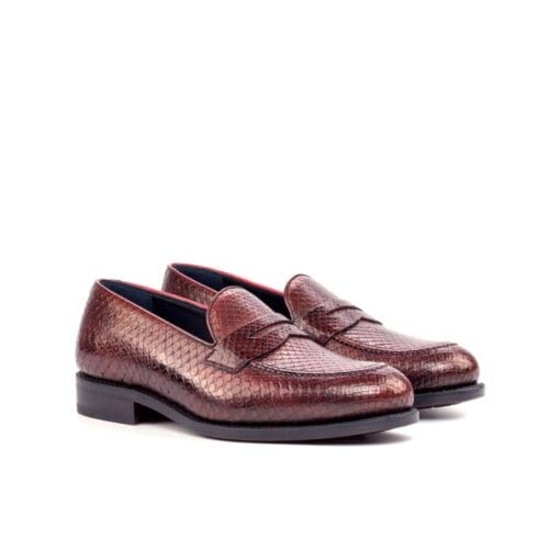 Medium bruin pytonlederen loafers