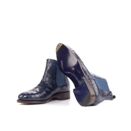 Tudor classic chelsea boots in donkerblauw krokodillenleer