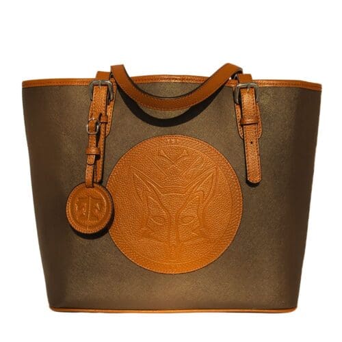 Bruine tote bag.